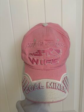 Proud to be a coal miners wife hat, Vintage, 3d letters